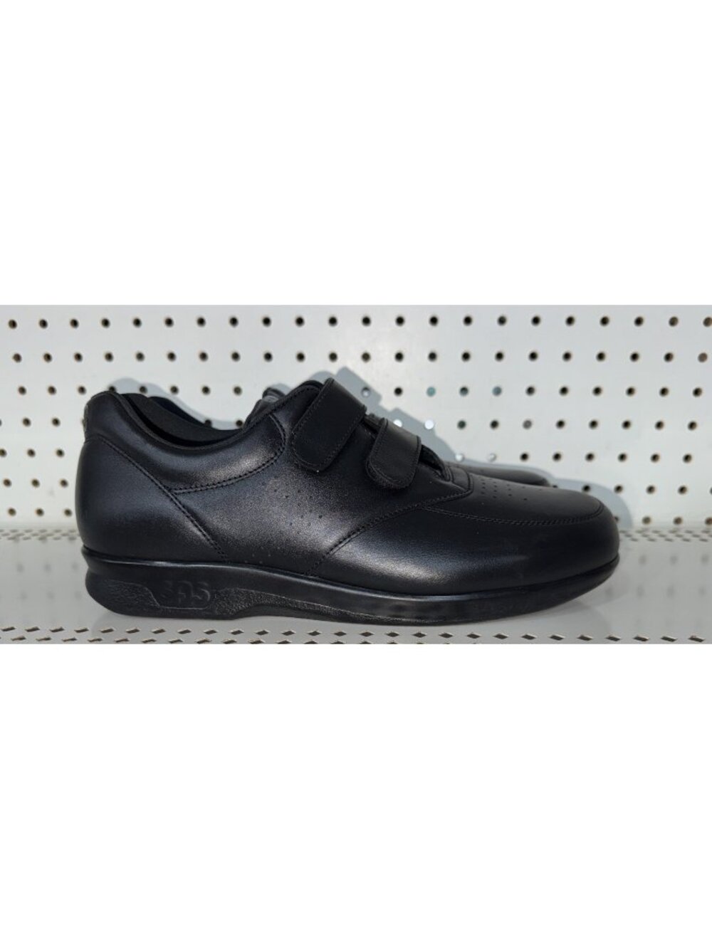 SAS VTO Mens Leather Athletic Comfort Walking Shoes Size 10.5 Black Hook & Loop